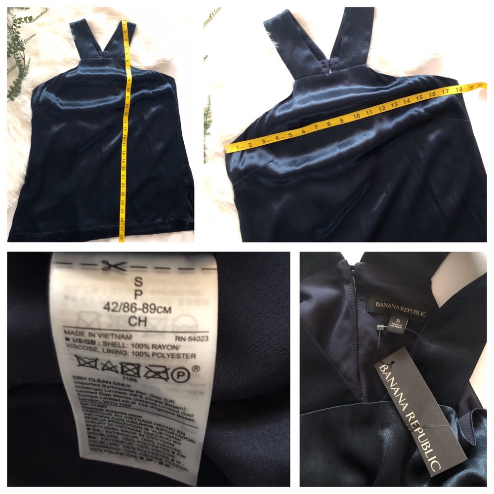 Banana Republic blue fully lined halter top. NWT. - Picture 7 of 7